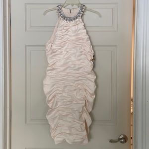 Gorgeous cream midi dress with Crystal neckline detail brand new with tags